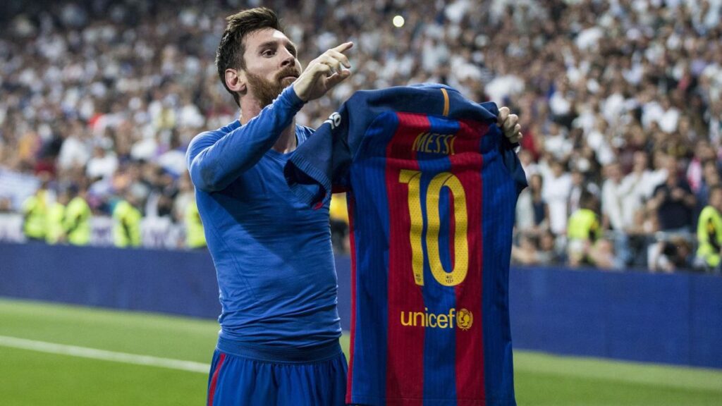 Célébration de Messi au Bernabeu